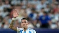 Argentina's Angel Di Maria acknowledges supporters as he leaves the pitch after being substituted during the Copa America semi-final win over Canada
