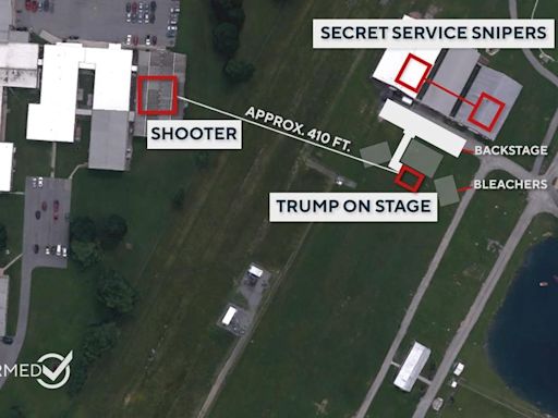 Maps show location of Trump, gunman, law enforcement snipers at Pennsylvania rally shooting