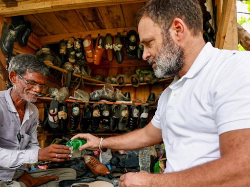 Rahul Gandhi Gifts Stitching Machine To UP Cobbler He Met Recently