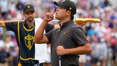 Si Woo Kim records first ever ace at Royal Troon's Hole 17 at The Open Saturday with hole-in-one