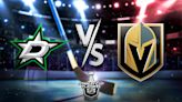 Stars vs. Golden Knights Game 4 prediction, odds, pick, how to watch NHL Playoffs