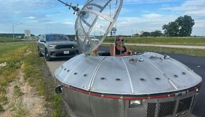 Officers say traffic stop was 'out of this world' after pulling over UFO-style car