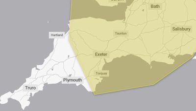 Yellow thunderstorm warning for Devon