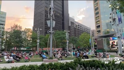 'Used to it': Heat doesn't affect first Movie Night in the D at Campus Martius