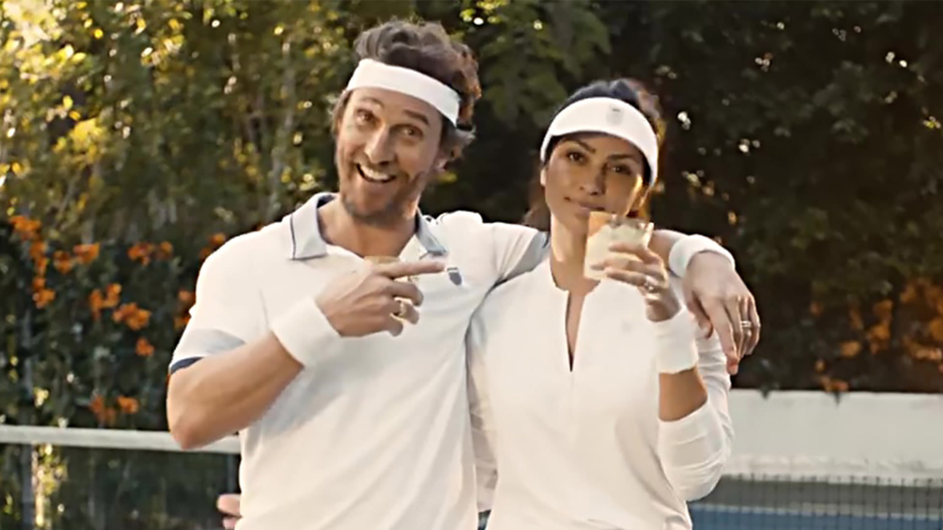 Matthew McConaughey and wife Camila Alves go pantsless as they play pickleball