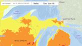 Extreme risk on heat-related illness showing for spots in Michigan early next week