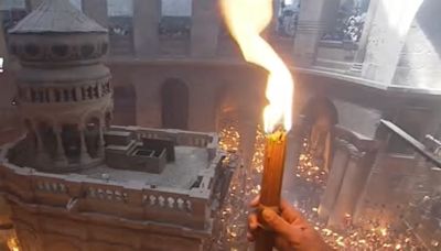 Orthodox Easter 2024: ‘Holy Fire’ appears at Holy Sepulchre church in Jerusalem