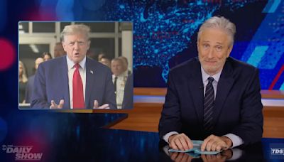 Jon Stewart Takes on Trump’s Embarrassing First Day of Court