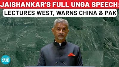 Jaishankar UNGA Full Speech: Schools West; Warns China-Pakistan; Talks Israel-Gaza, Russia-Ukraine