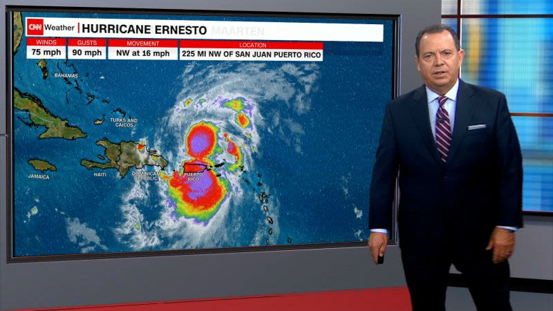 Hurricane Ernesto knocked out power to half of Puerto Rico and is strengthening as it heads toward Bermuda