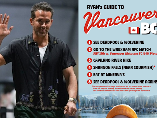 Ryan Reynolds shares his 'Guide to Vancouver'