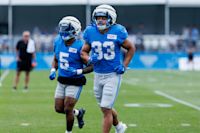 Lions lose rookie running back to injury, Malcolm Rodriguez avoids scare