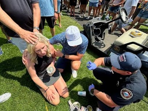 Swiftie gets picture with Travis Kelce ... after his errant golf shot hit her in head
