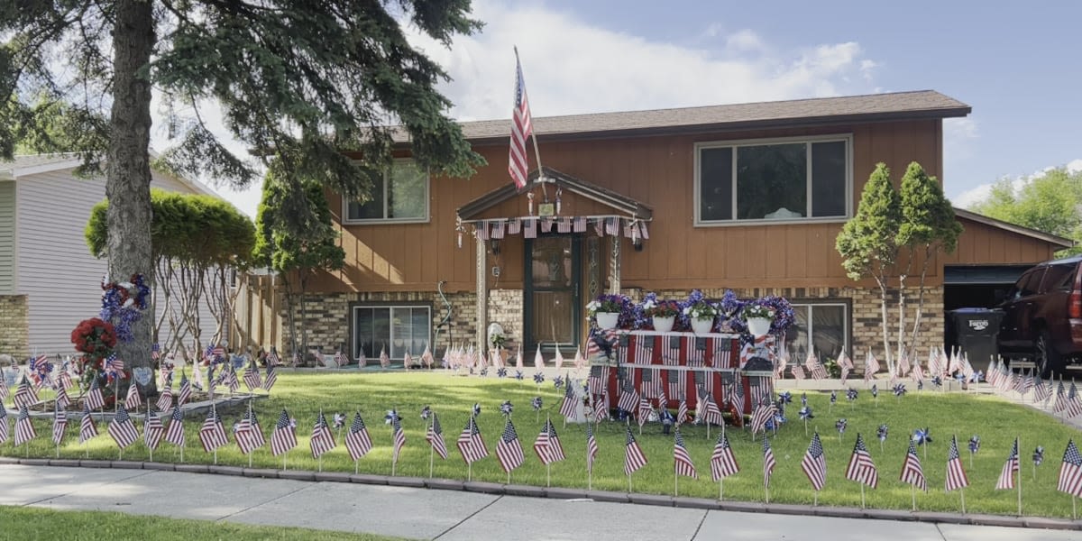 Fargo home decorated for Memorial Day