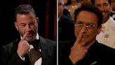 Robert Downey Jr looks ‘unimpressed’ after Jimmy Kimmel targets his addiction history in Oscars joke