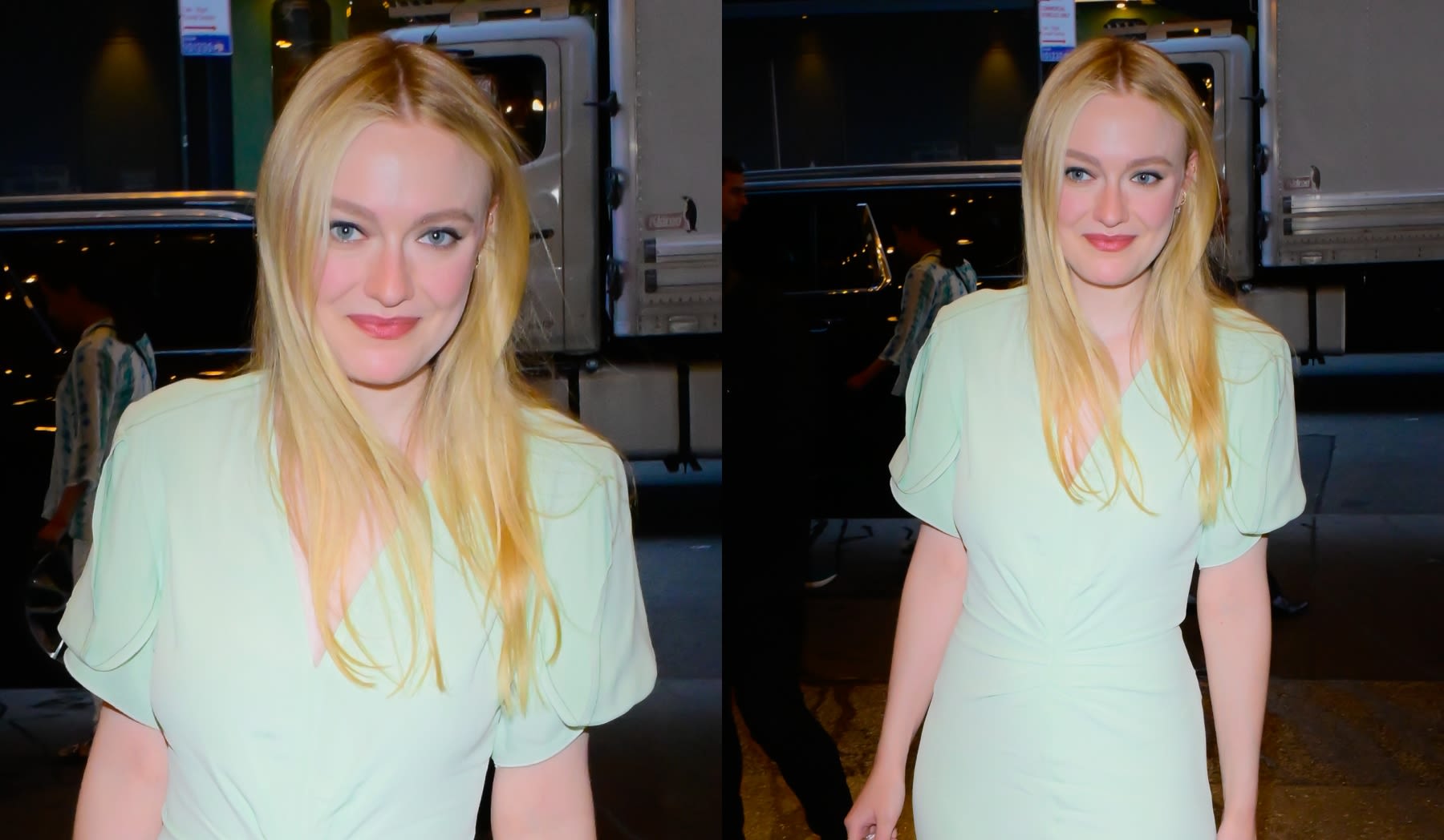 Dakota Fanning Makes the Case for Mint in Pastel Victoria Beckham Dress for ‘CBS Mornings’ Appearance, Talks ‘The Watchers’ Movie