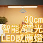 30CM 無限調光 智能無線LED感應燈 一支 (黃光)