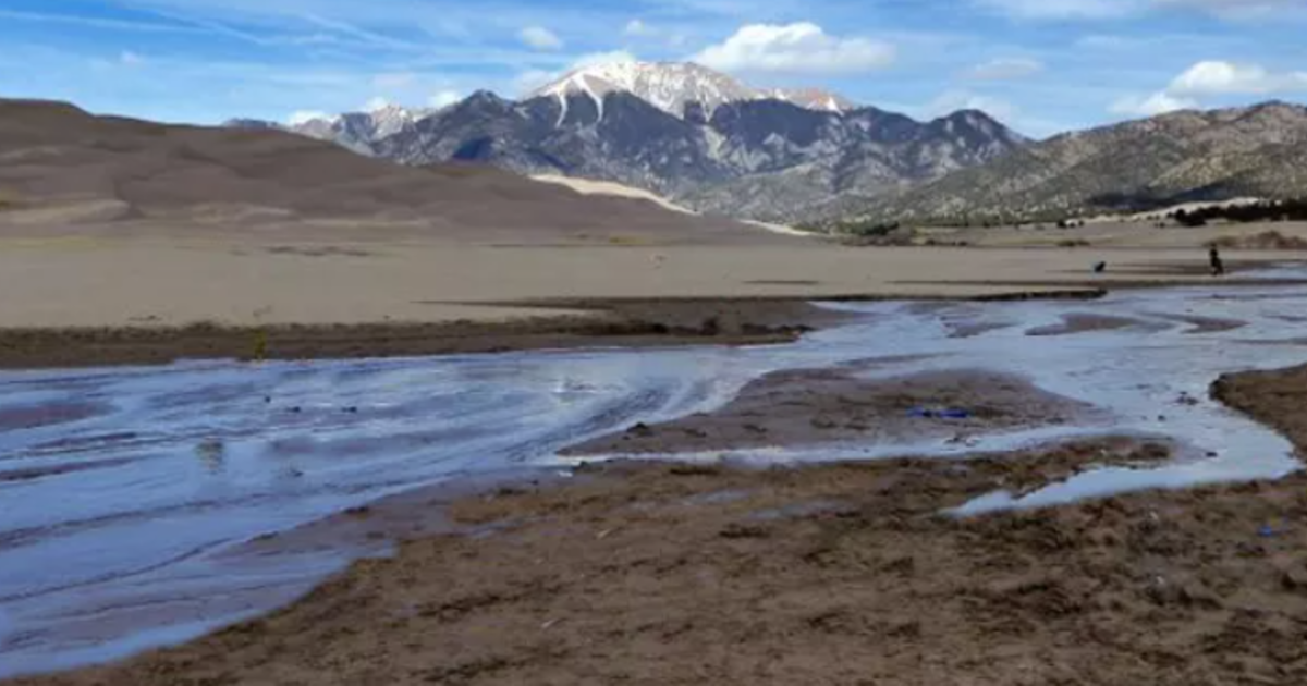 Medano Creek begins flowing at Great Sand Dunes National Park in Colorado