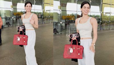 Khushi Kapoor sports a comfy airport look with expensive Birkin bag worth Rs 15 lakh