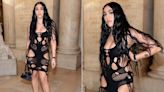 Lourdes Leon's Black Mini Dress With Mesh Cutouts Hit High On The Maximal Fashion Meter