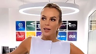 Amanda Holden ‘in last night's makeup' as she seems to go braless in two-piece