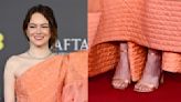 Emma Stone Makes a Case for Barely-There Sandals in Louis Vuitton Heels at the 2024 BAFTA Awards Red Carpet