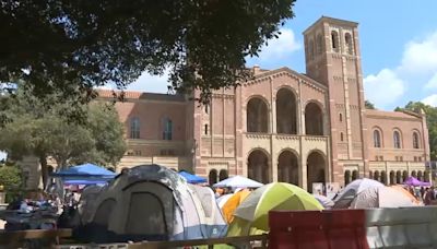 Israel supporters counter protest pro-Palestinian encampment at UCLA