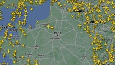 Pic shows no-fly zone the size of BELGIUM over Paris Olympics opening ceremony