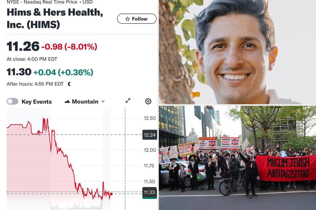 Hims and Hers loses $210 million in stock value after CEO says he is ‘eager’ to hire anti-Israel protesters