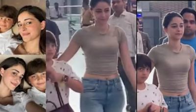 Ananya Panday gets trolled for making Shah Rukh Khan's son AbRam carry a heavy bag, but the little boy wins the internet with his cuteness - WATCH video