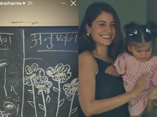 Virat Kohli and Anushka Sharma's daughter Vamika enjoys drawing session on black board, proud mom shares a pic