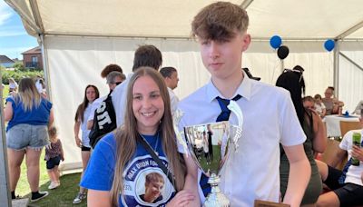 Emotional moment Max Dixon's mum presented trophy named in his honour