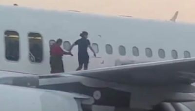 Dramatic video shows IndiGo passenger walking on plane's wing after bomb hoax on Delhi-Varanasi flight