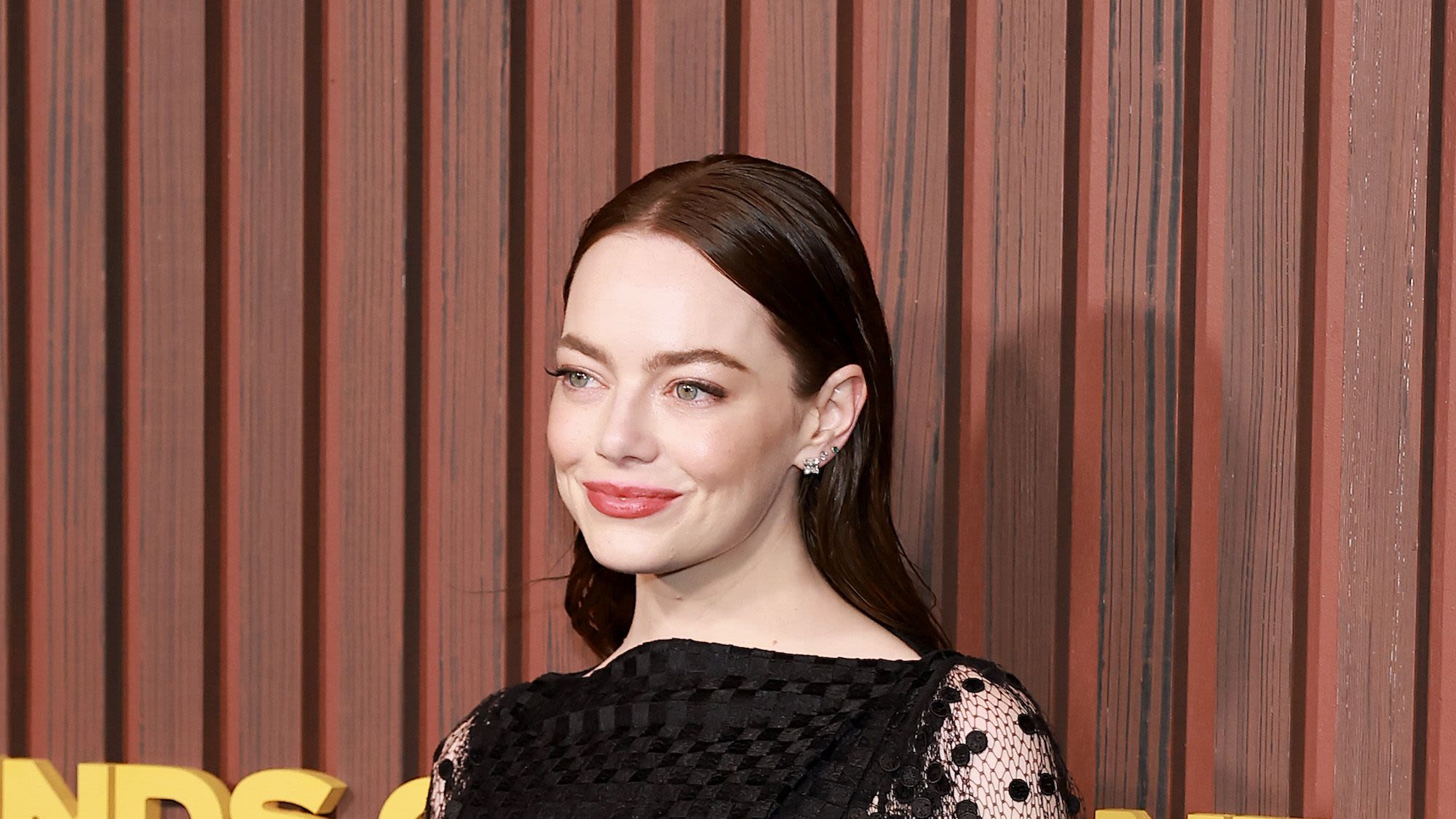 Emma Stone Has a Unique Take on the transparent Trend in a Vampy Net Gown