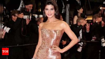 Jacqueline Fernandez dazzles in shimmery golden gown at 2024 Cannes red carpet | Hindi Movie News - Times of India