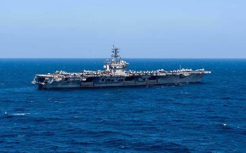 Eisenhower carrier group arrives in Mediterranean as construction on Gaza corridor begins