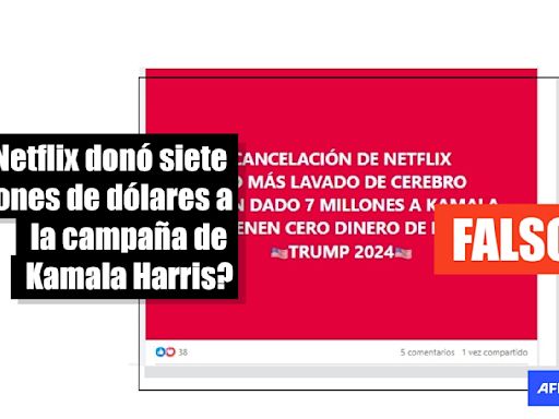 Netflix no dio siete millones de dólares a Kamala Harris, fue una donación personal del cofundador