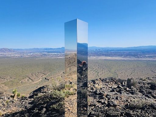 The mystery monolith returns! Mirrored structure appears again in Las Vegas desert