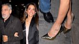 Amal Clooney Taps Into the Metallic Shoe Trend in Gold Pumps on Date Night With George Clooney