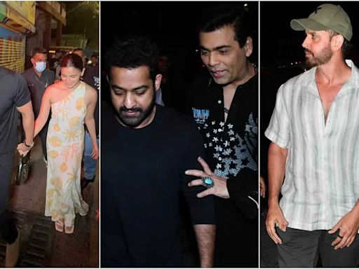 Ranbir Kapoor, Alia Bhatt, Hrithik Roshan and his girlfriend Saba Azad, Jr NTR, Karan Johar unwind together amid busy shoot schedules - Times of India