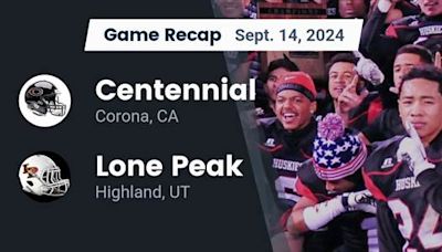 Football Recap: Centennial Wins High-Profile Matchup Against Lone Peak