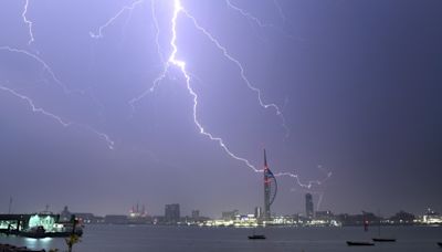 Trains delayed after spectacular lightning storms cut power