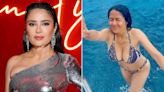 Salma Hayek Says Her Family Won't Let Her Take Swimsuit Photos in 'Peace': See the Hilariously Sexy Pics