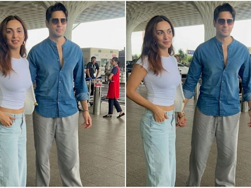 Kiara Advani and Sidharth Malhotra rock airport fashion as they walk hand in hand, fans say ‘couple goals’. Watch