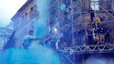 Champions Manchester City celebrate fourth successive title in blue parade