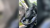 Attempted car thieves leave woman’s Kia steering wheel sliced in half