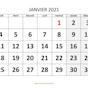 Calendrier janvier