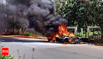 High-end Car Catches Fire | Mangaluru News - Times of India