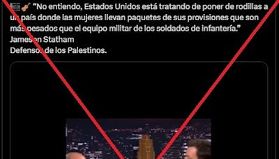 Video muestra a Jason Statham hablando del filme Los Mercenarios, no de las mujeres palestinas