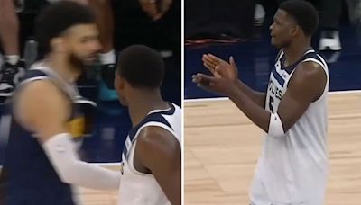 Anthony Edwards seen trash-talking Jamal Murray in heated exchange on live TV